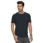 Men's Marc Anthony Slim-fit Texture-striped Stretch Crewneck Tee, Size: Xxl, Black