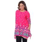 Plus Size White Mark Medallion Shark-bite Tunic, Women's, Size: 2xl, Pink