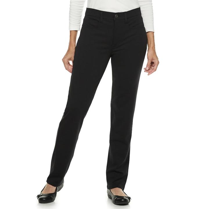 Women's Croft & Barrow&reg; Easy Care Straight-leg Pants, Size: 16, Oxford