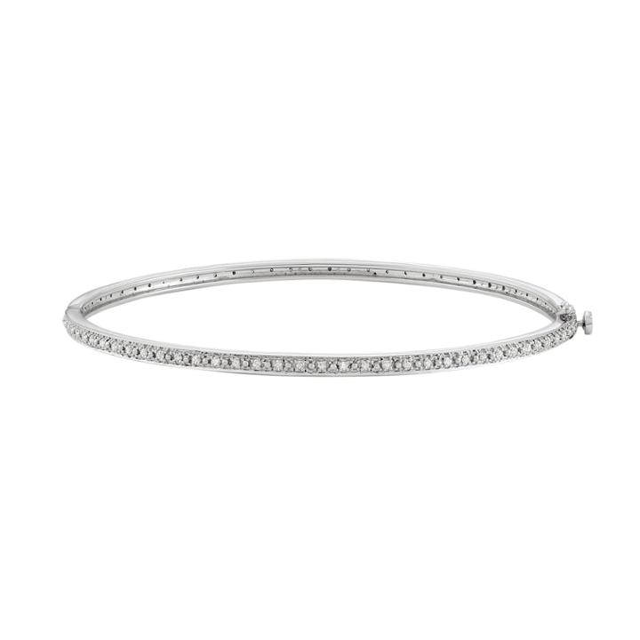 Sterling Silver 1/2 Carat T.w. Diamond Eternity Bangle Bracelet, Women's, White