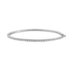 Sterling Silver 1/2 Carat T.w. Diamond Eternity Bangle Bracelet, Women's, White