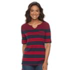Women's Croft & Barrow&reg; Splitneck Top, Size: Medium, Med Red