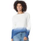 Women's Chaps Dip-dye Crewneck Sweater, Size: Large, Light Blue