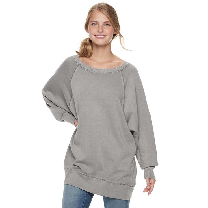 Juniors' So&reg; Oversized Sweatshirt, Teens, Size: Xs, Black