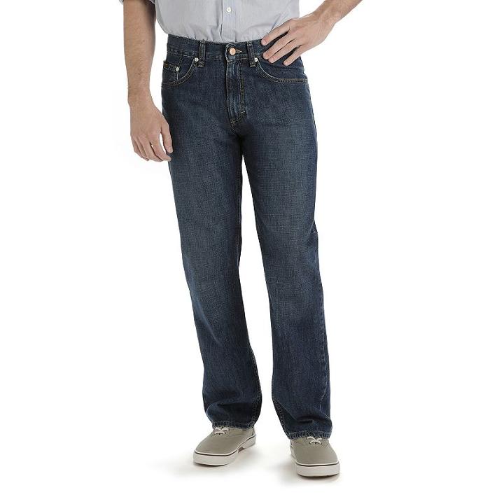 Men's Lee Premium Select Relaxed Straight Leg Jeans, Size: 33x32, Med Brown