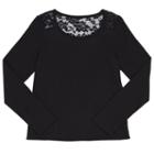 Girls Plus Size French Toast Lace Top, Girl's, Size: 10-12 Plus, Black
