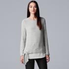 Women's Simply Vera Vera Wang Mock-layer Knot Top, Size: Medium, Grey