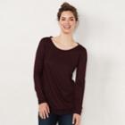 Women's Lc Lauren Conrad Lace-hem Tunic, Size: Xl, Drk Purple