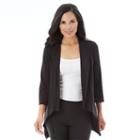 Women's Ab Studio Medallion Crochet Cardigan, Size: Medium, Black