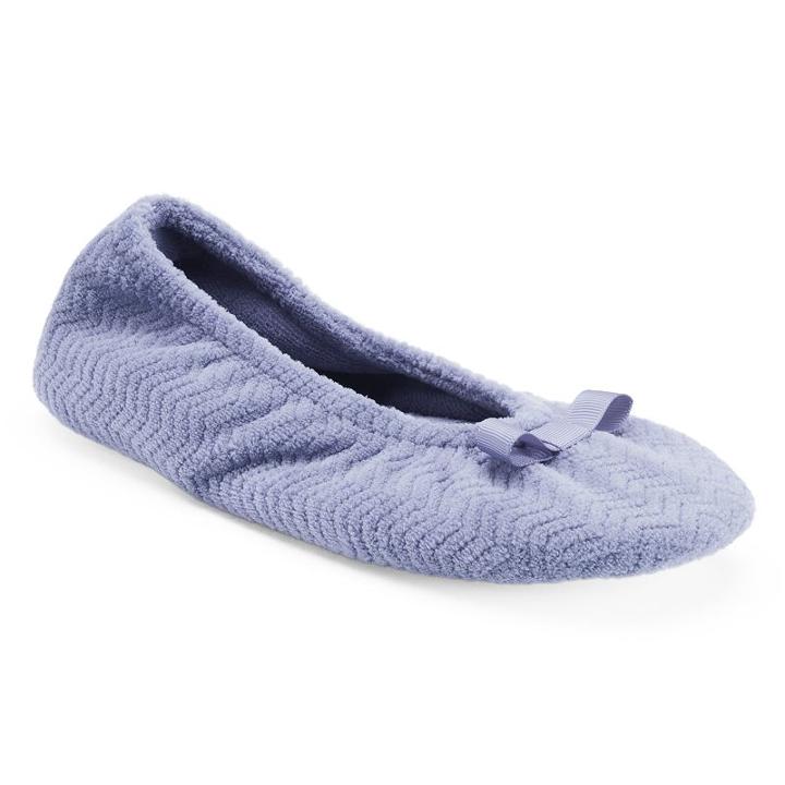 Isotoner Women's Chevron Ballet Slippers, Size: Xl, Lt Purple