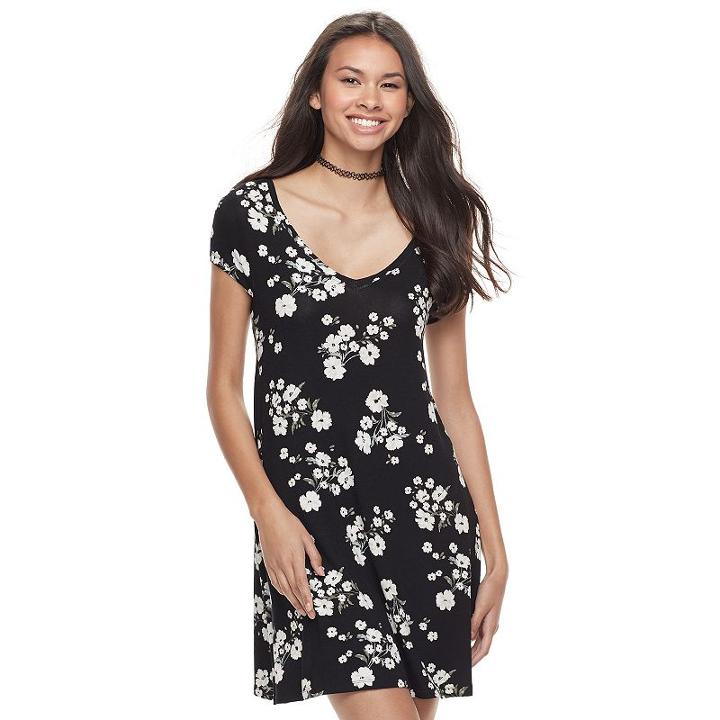 Juniors' So&reg; Cross-back Swing Dress, Teens, Size: Xl, Black