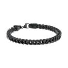 Lynx Black Ion-plated Stainless Steel Foxtail Chain Bracelet - Men, Size: 9