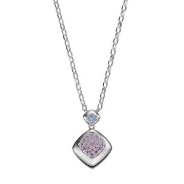 Lotopia Purple & Blue Cubic Zirconia Sterling Silver Pendant Necklace, Women's, Size: 18