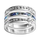 Traditions Sterling Silver Swarovski Crystal Eternity Ring Set, Women's, Size: 7, Multicolor
