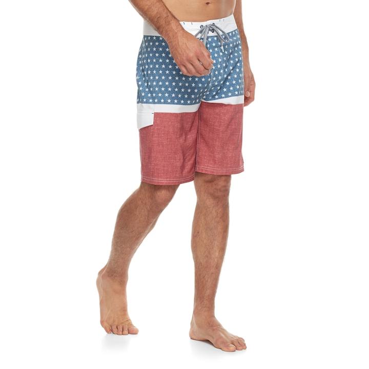 Men's Trinity Collective Bandalier Modern-fit Americana Board Shorts, Size: 36, Blue