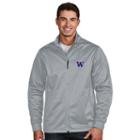 Men's Antigua Washington Huskies Waterproof Golf Jacket, Size: Medium, Silver