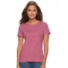 Women's Croft & Barrow&reg; Essential Crewneck Tee, Size: Medium, Med Purple