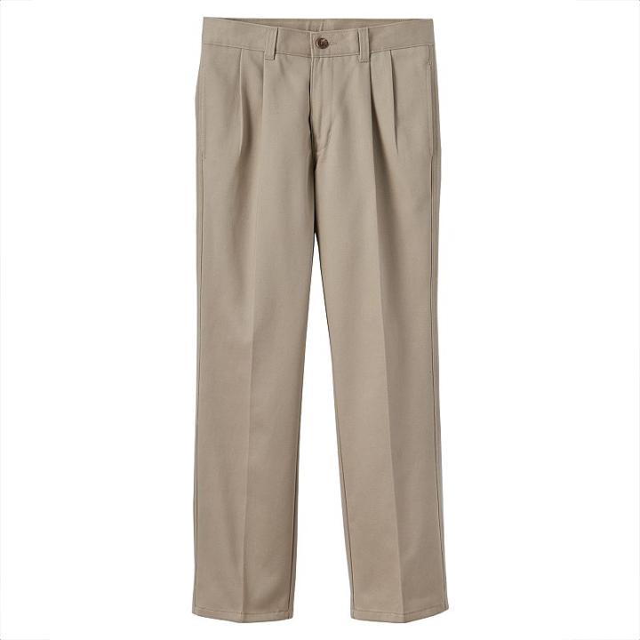 Boys 8-20 Chaps School Uniform Pleated Twill Pants, Boy's, Size: 8, Beig/green (beig/khaki)