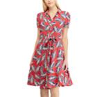 Women's Chaps Print Shirt Dress, Size: Small, Red