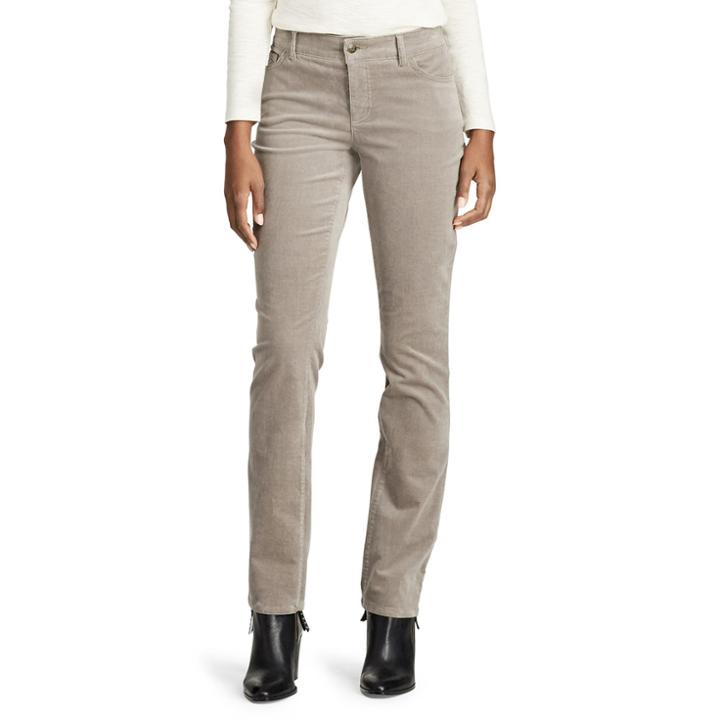 Petite Chaps 4-way Stretch Straight-leg Corduroy Pants, Women's, Size: 16 Petite, Grey