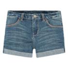 Girls 7-16 Levi's Thick Stitch Shortie Shorts, Girl's, Size: 14, Med Blue