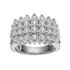 Sterling Silver 1/2 Carat T.w. Diamond Pyramid Ring, Women's, Size: 7, White