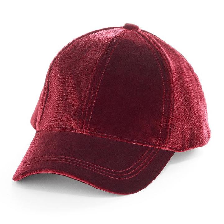 Madden Nyc Solid Velvet Baseball Cap, Women's, Dark Red