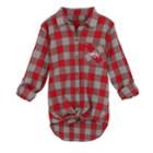 Juniors' Ohio State Buckeyes Spirit Week Tie-front Flannel Shirt, Teens, Size: Medium, Red