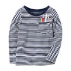 Girls 4-8 Carter's Striped Pocket Tee, Size: 6x, Navy Stripe