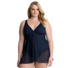 Plus Size Croft & Barrow&reg; Crochet Flyaway Swimdress, Women's, Size: 26 W, Blue (navy)