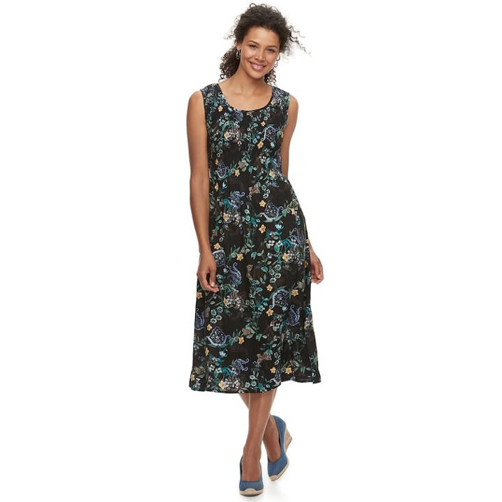 Women's Croft & Barrow&reg; Smocked Tank Dress, Size: Medium, Black