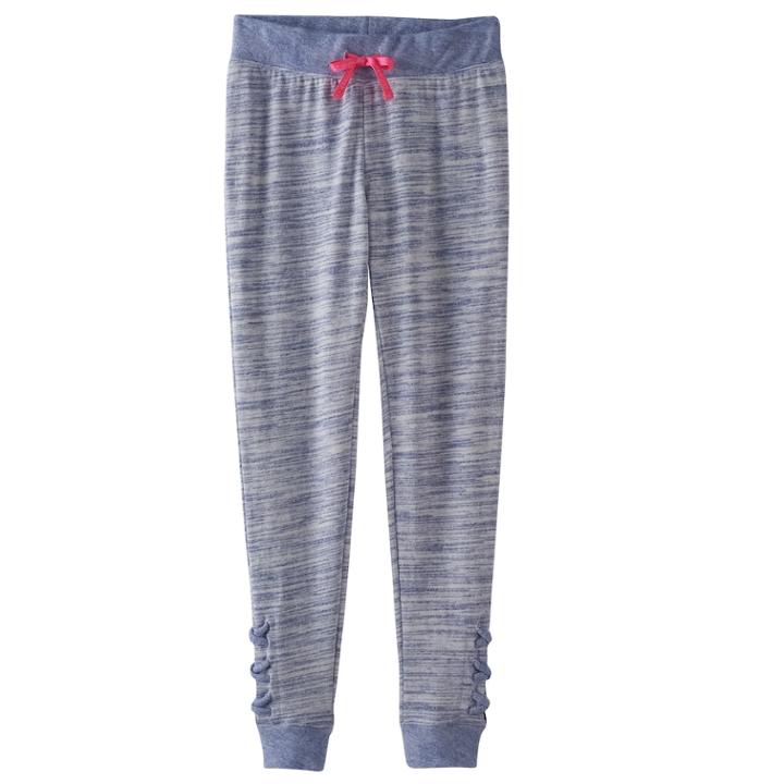 Girls Plus Size So&reg; Space-dyed Lattice Hem Jogger Pants, Size: 14 1/2, Dark Blue