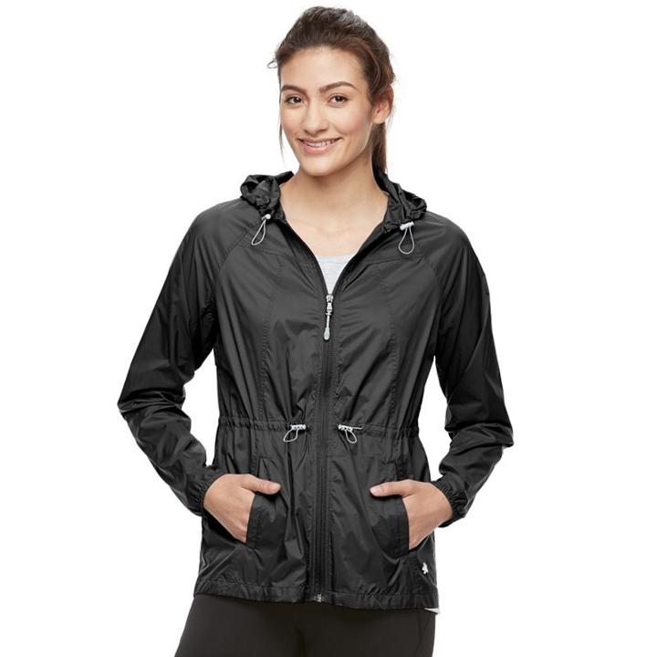 Women's Tek Gear&reg; Water Repellent Windbreaker Jacket, Size: Medium, Black