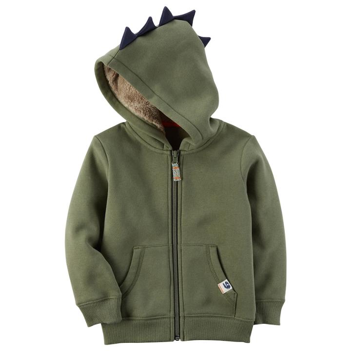 Boys 4-8 Carter's Dinosaur 3d Spikes Zip Hoodie, Size: 8, Green Oth