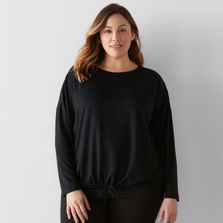 Plus Size Sonoma Goods For Life&trade; Everyday French Terry Lounge Sweatshirt, Women's, Size: 3xl, Black