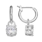 Dana Buchman Cubic Zirconia Hoop Earrings, Women's, White