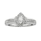 Round-cut Diamond Engagement Ring In 10k White Gold (1/4 Ct. T.w.), Women's, Size: 8
