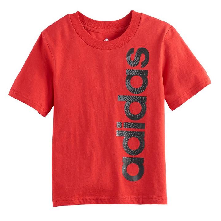 Boys 4-7x Adidas Vertical Graphic Tee, Size: 6, Med Red
