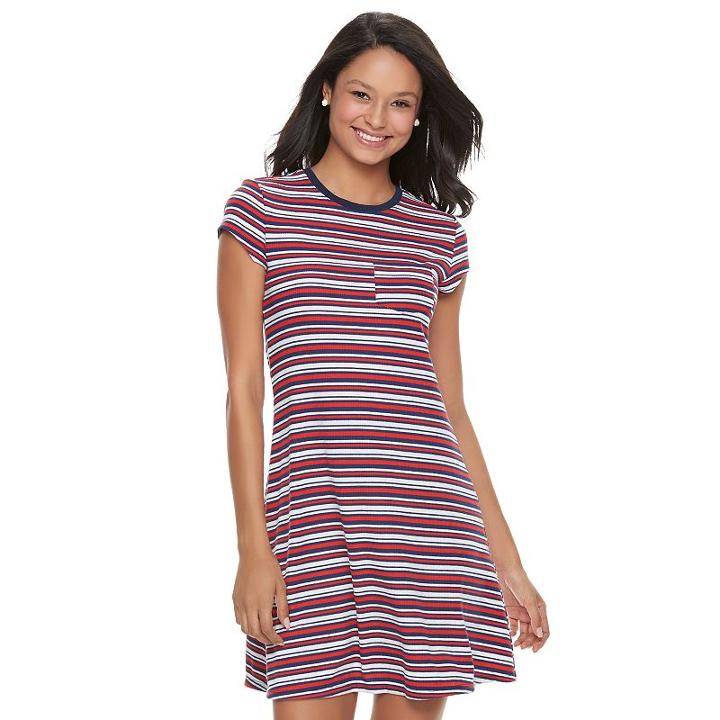 Juniors' So&reg; Ribbed T-shirt Dress, Teens, Size: Small, Med Red
