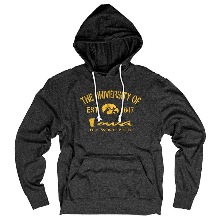 Men's Iowa Hawkeyes Hooded Tee, Size: Xl, Black
