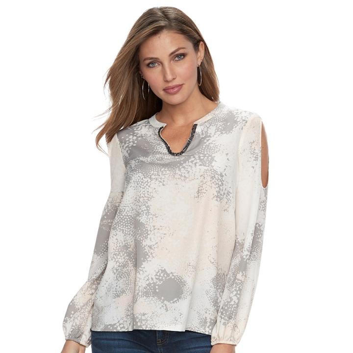 Women's Juicy Couture Embellished Notch Neck Top, Size: Xl, Pink Ovrfl