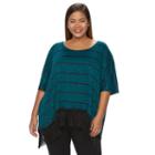 Plus Size French Laundry Striped Fringe-hem Top, Women's, Size: 1xl, Dark Blue