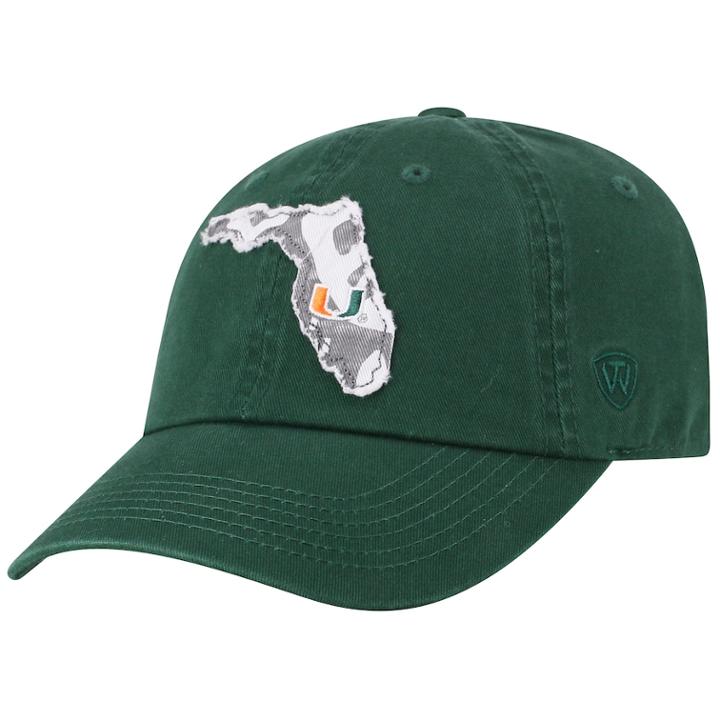Adult Top Of The World Miami Hurricanes Slove Cap, Women's, Dark Green