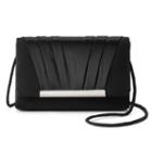 Gunne Sax By Jessica Mcclintock Harper Satin Pleated Clutch, Women's, Black
