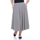 Plus Size White Mark Pleated Midi Skirt, Women's, Size: 2xl, Grey