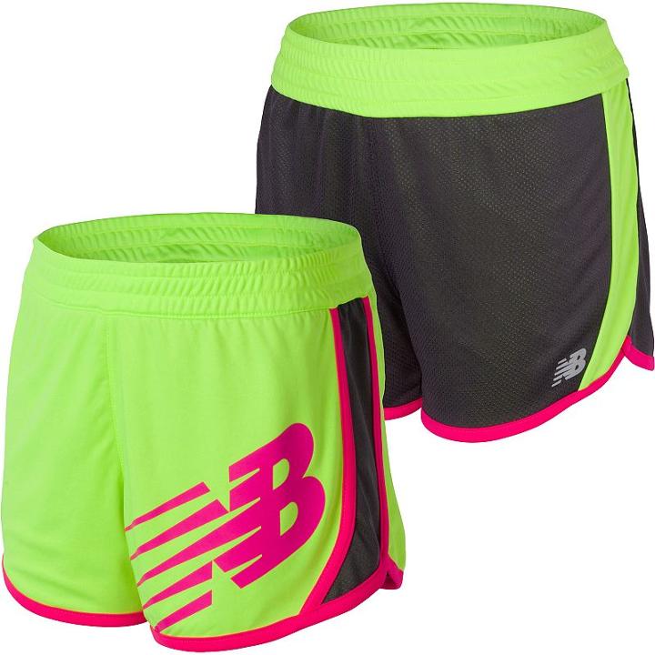 Girls 7-16 New Balance Reversible Performance Shorts, Girl's, Size: Medium, Brt Green