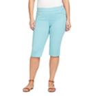 Plus Size Gloria Vanderbilt Avery Pull-on Skimmer Capris, Women's, Size: 16 W, Turquoise/blue (turq/aqua)