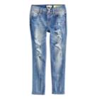 Girls 7-16 Indigo Rein Destructed Skinny Jeans, Size: 7, Med Blue