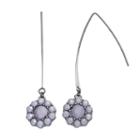 Simply Vera Vera Wang Round Halo Nickel Free Threader Earrings, Women's, Purple