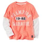 Boys 4-8 Carter's Champion Warrior Mock-layered Long Sleeve Graphic Tee, Boy's, Size: 7, Orange
